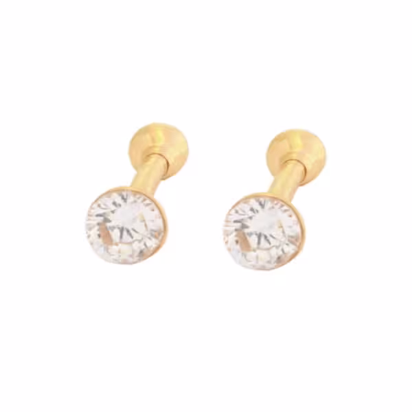 خرید گوشواره تک نگین طلا