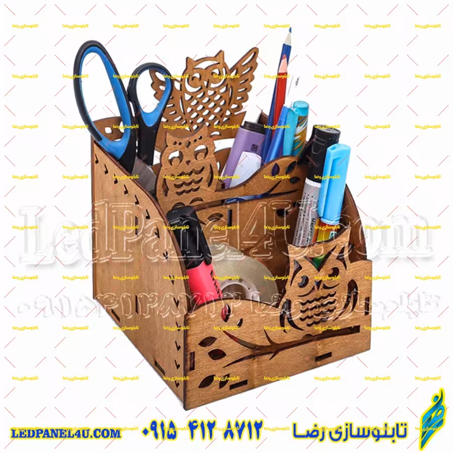 جامدادی استند مدل جغد چوبی جامدادی رو میزی  کد 404 -تابلو سازی رضا (پس کرایه)