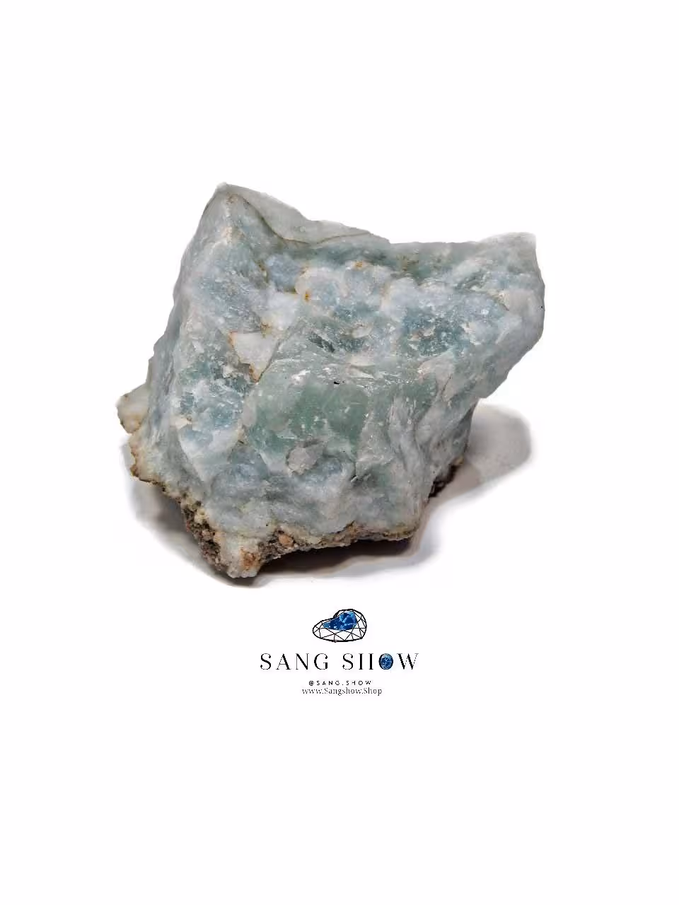 سنگ راف آکوامارین برزیل روی بستر نمونه استثنایی و اصل و معدنی S1336