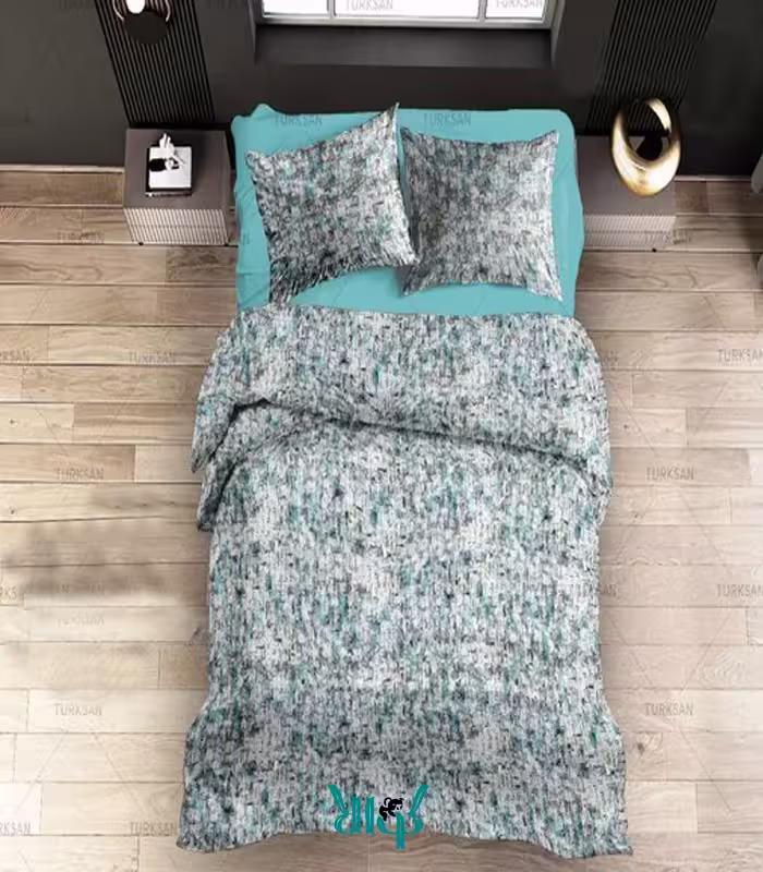 روتختی دونفره با طرح گلدار، رنگ سفید و آبی، کد d566