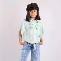 شومیز گل دار گره ای دخترانه