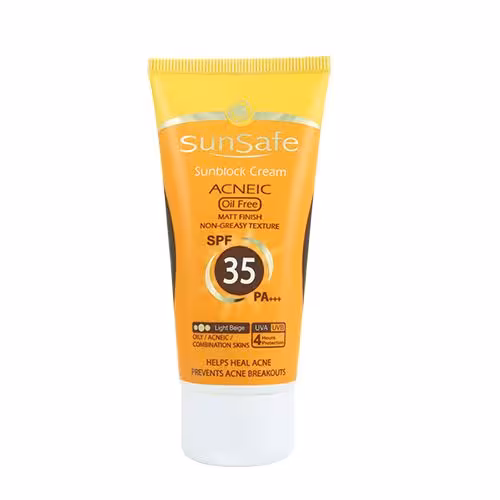 کرم ضد آفتاب SPF 35 رنگی فاقد چربی سان سیف