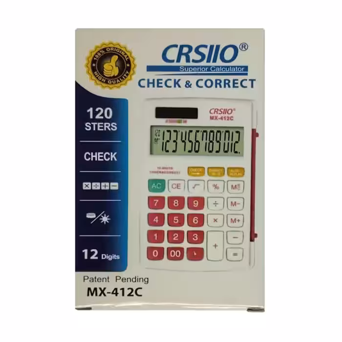 ماشین حساب جیبی نوری کرسلو مدل MX-412C