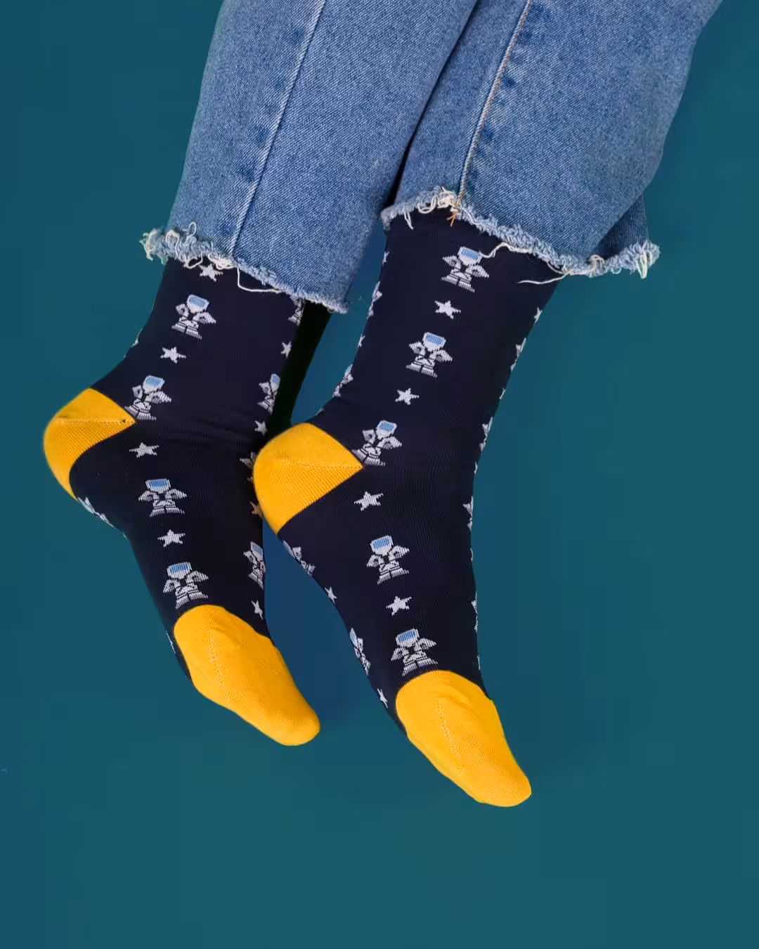 جوراب ساقدار داینوساکس طرح فضانورد