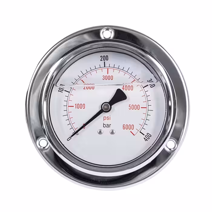 گیج فشار صفحه 6 سانت روغنی 400 بار تابلویی