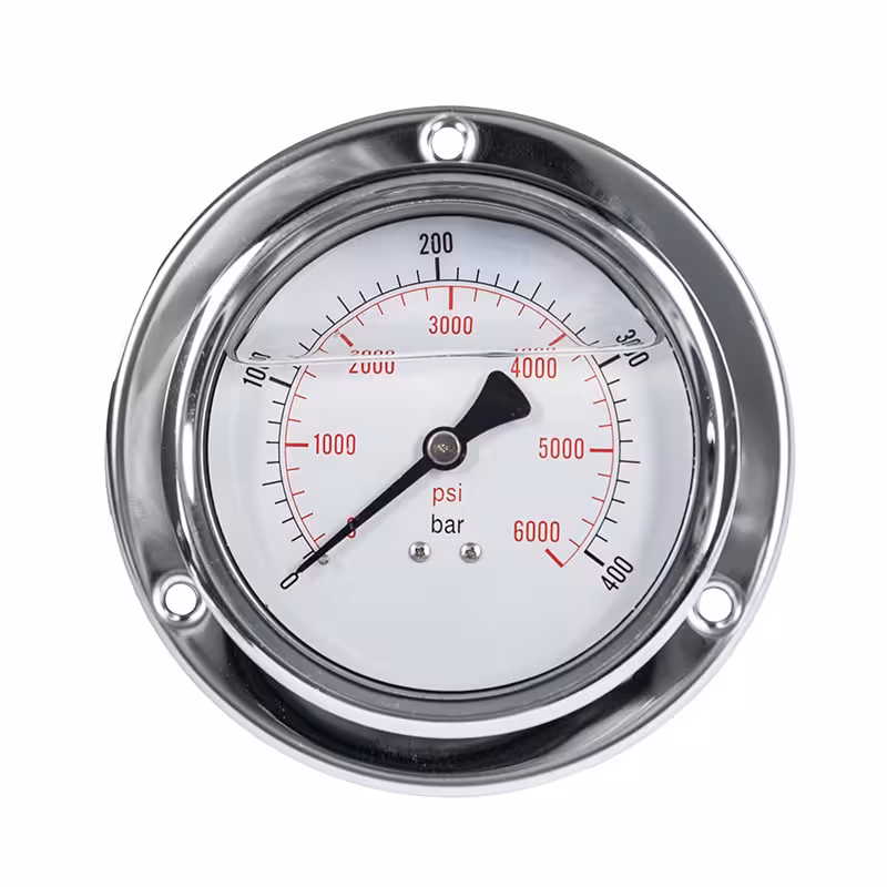 گیج فشار صفحه 6 سانت روغنی 400 بار تابلویی