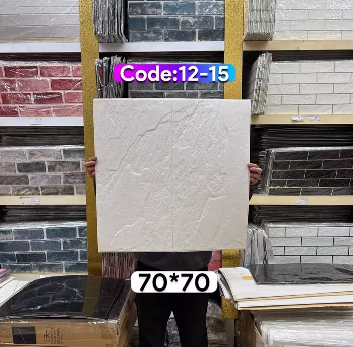 دیوار پوش فومی طرح صخره‌ای پشت چسب دار 70*70 سفارشی