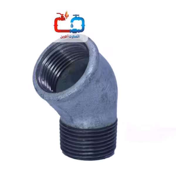 چپقی دنده‌ای 11/2 اینچ 45 درجه گالوانیزه چین