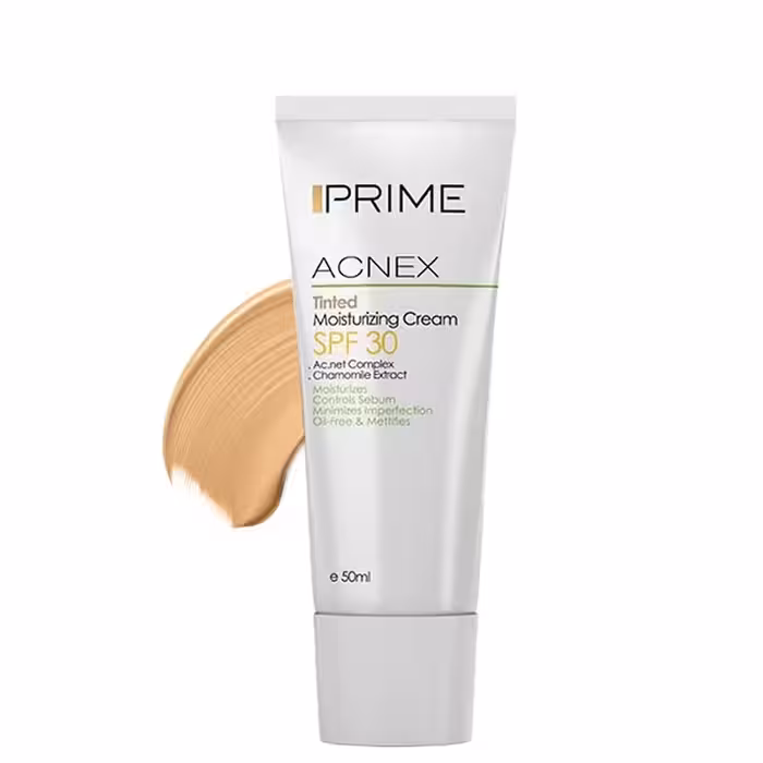 کرم مرطوب کننده رنگی ACNEX با SPF30 پریم ۵۰ میل