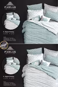 روتختی دورو طرح دار دونفره هشت تکه پارلاک برند ترکسان کد A670