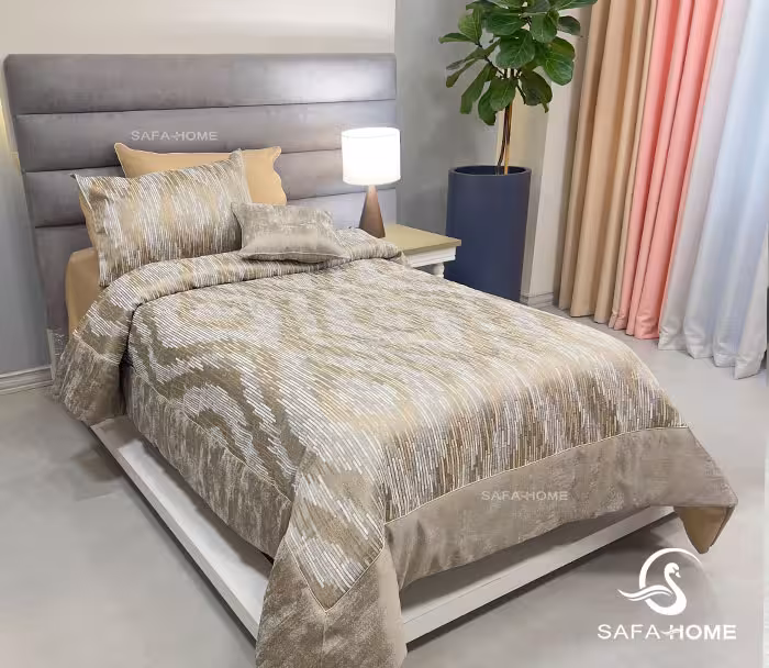 رو تختی یک نفره 6 تکه مدل اویم نسکافه ای