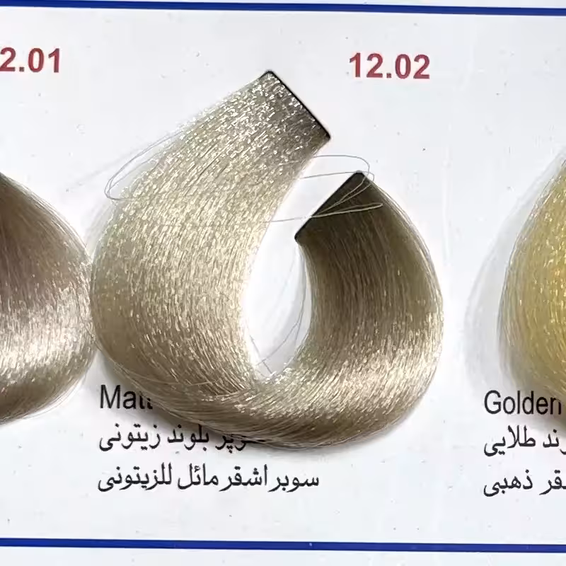 سوپر بلوند زیتونی 12.02 ،،رنگ مو کم آمونیاک پیلون و یک عدد اکسیدان | amazonchi