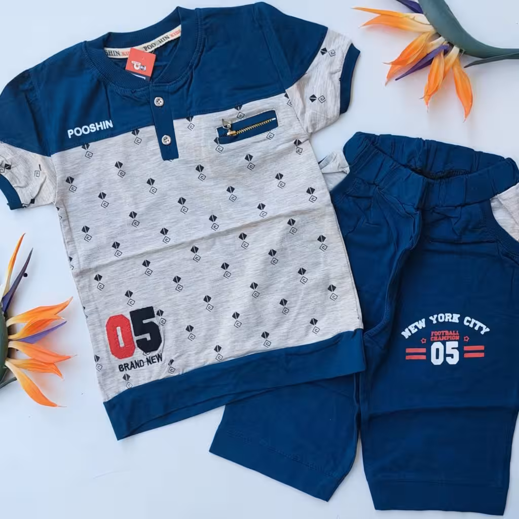 تیشرت شلوارک پسرانه جنس نخ پنبه باکیفیت عالی سایز  55