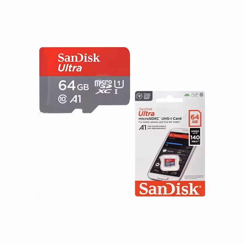 کارت حافظه میکرو اس دی 64 گیگابایت SanDisk C10 U1 A1 S 653X 140MB Full HD
