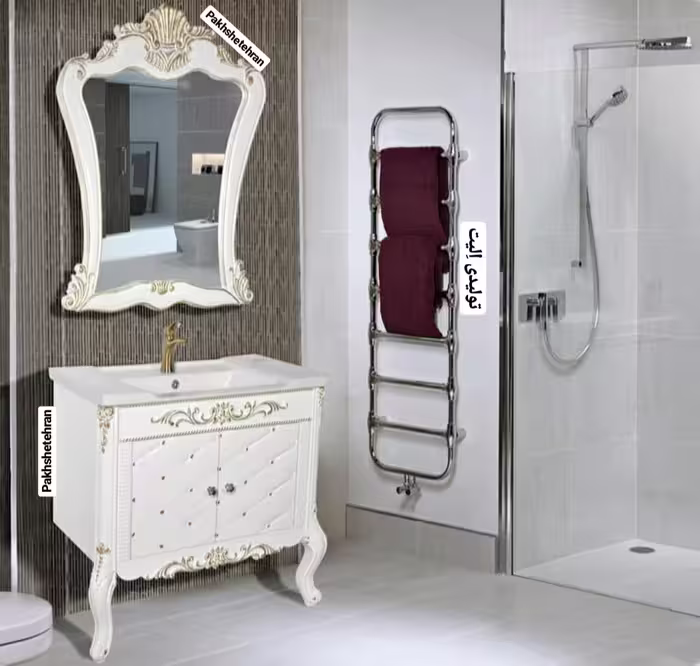 روشویی کابینت دار اهورا سفیدکلاسیک80 سانت