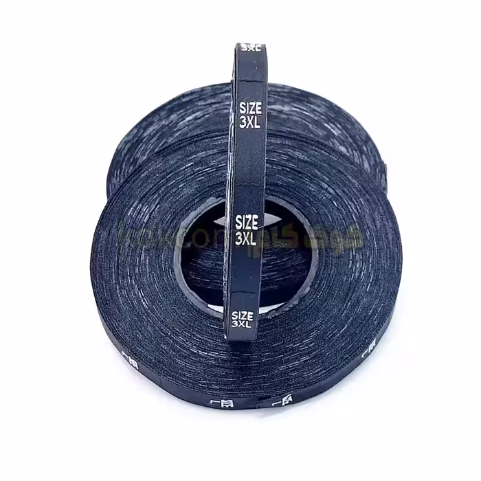 مارک سایز لباس سه ایکس لارج XXXL رنگ مشکی ( یک عدد رول 1000 عددی)