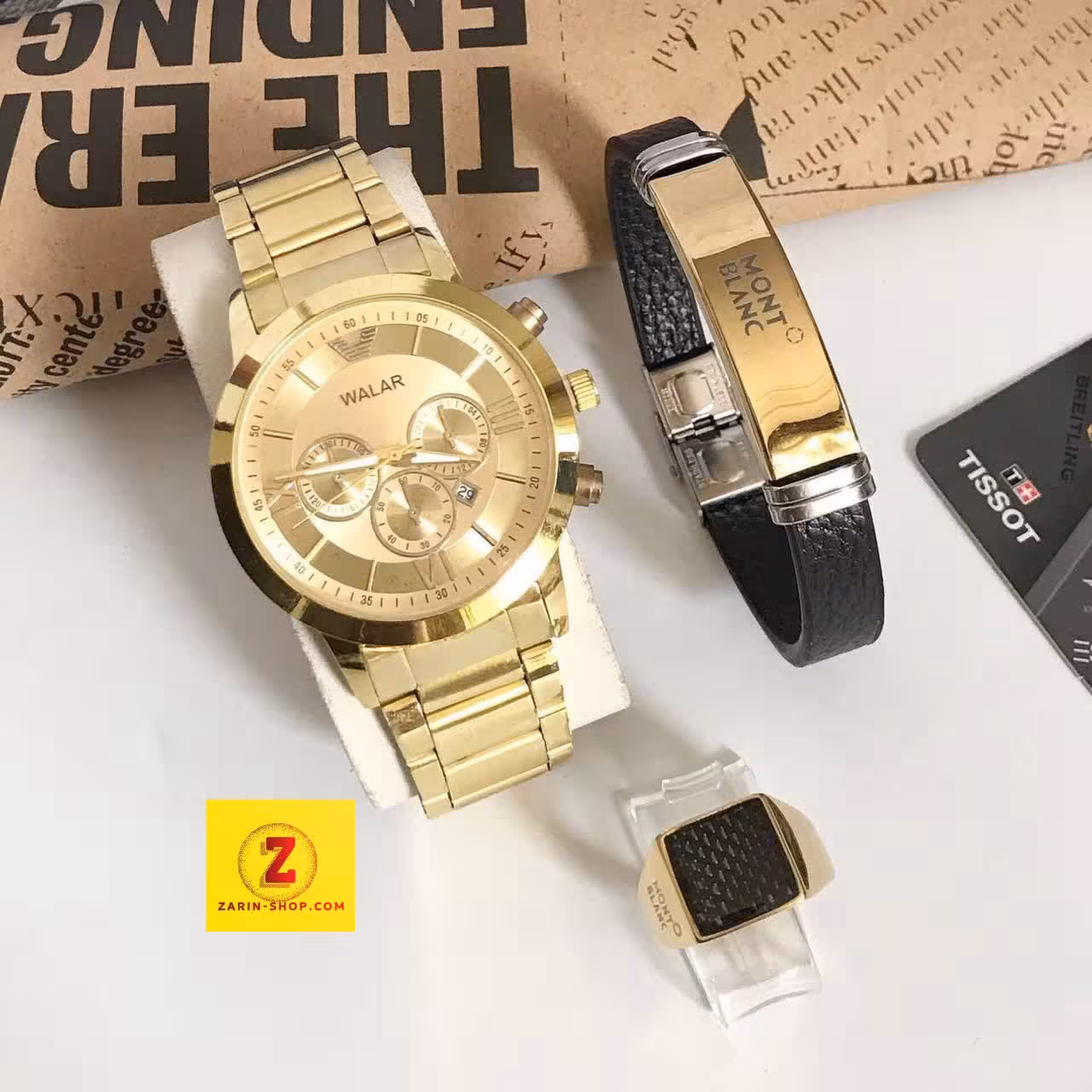 ست ساعت دستبند انگشتر مردانه 480530620