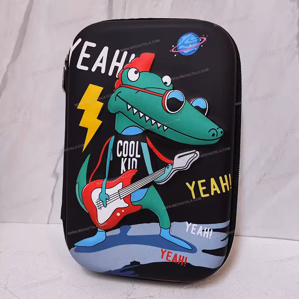 جامدادی تبلتی بزرگ دایناسور گیتار زن مشکی