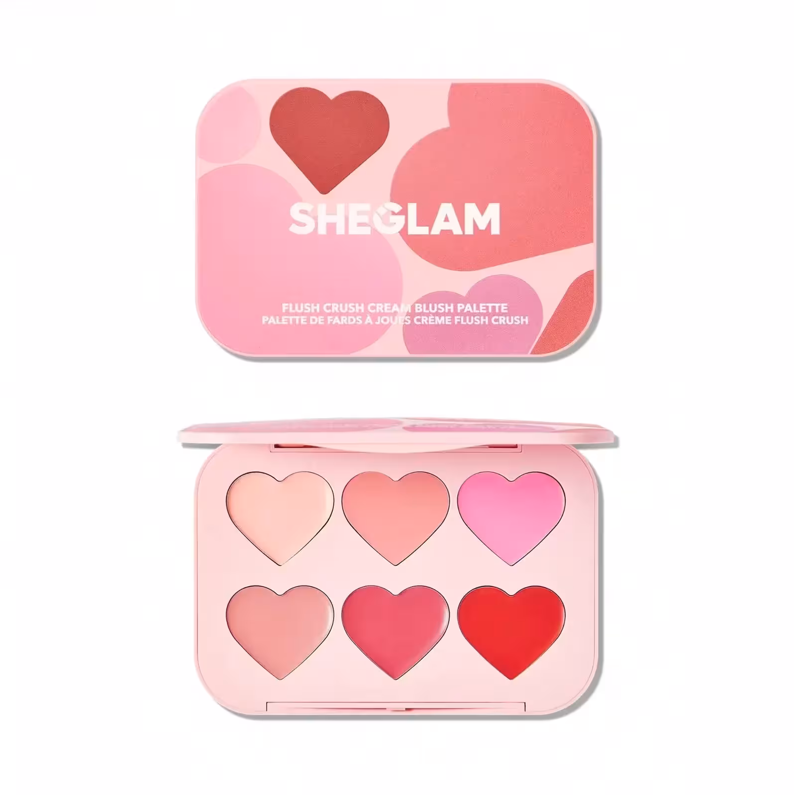 پالت رژگونه کرمی قلبی 6 رنگ شیگلم Sheglam رنگ Blushing Bouquet