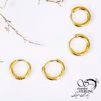 پیرسینگ استیل حلقه ای طلایی با کد 12291