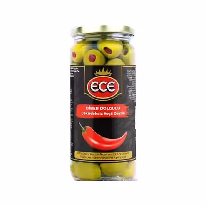 زیتون سبز پر شده با خمیر فلفل 470 گرم ای سی ای ECE