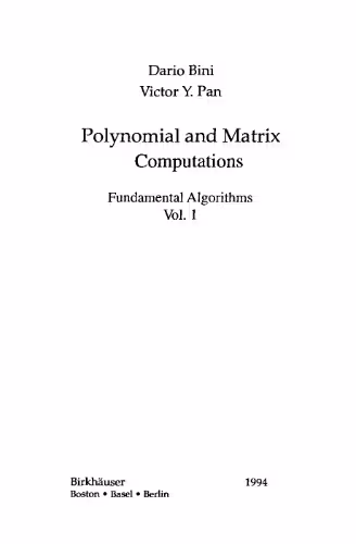 خرید و دانلود نسخه کامل کتاب Polynomial and Matrix Computations. Fundamental Algorithms