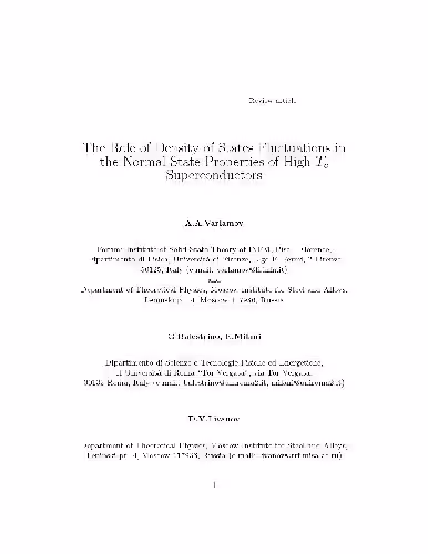 خرید و دانلود نسخه کامل کتاب The Role of Density of States Fluctuations in the Normal State Properties of Higt Tc Superconductors