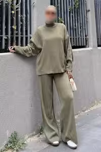 ست بلوز و شلوار بافتنی زنانه MG2173 - 992