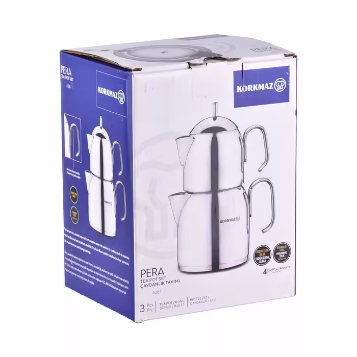 ست کتری و قوری کرکماز مدل PERA کد 281 گنجایش کتری 1.2 لیتر گنجایش قوری 0.65 لیتر