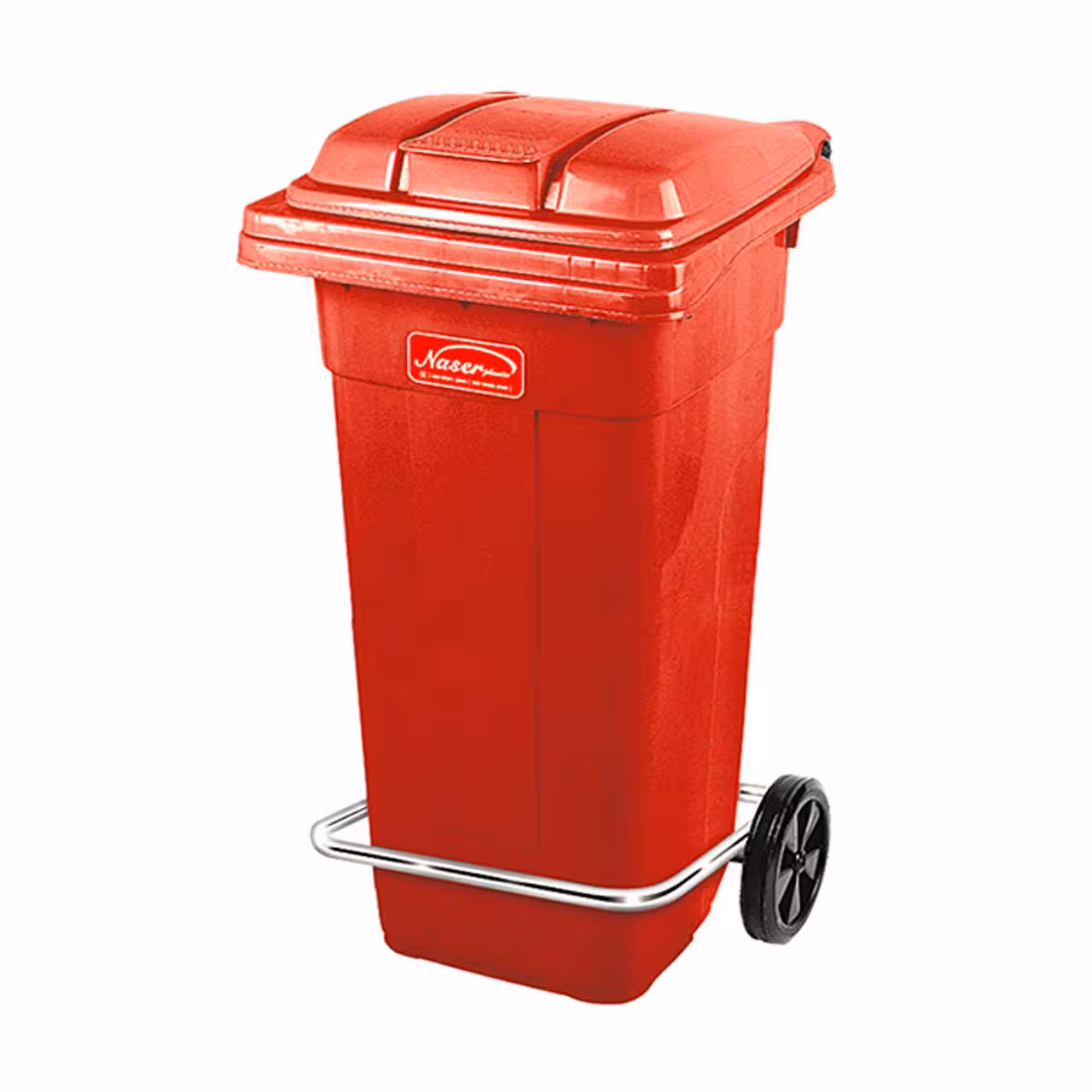 سطل زباله پدالی ناصر پلاستیک مدل چرخ دار 100 لیتری کد 5105