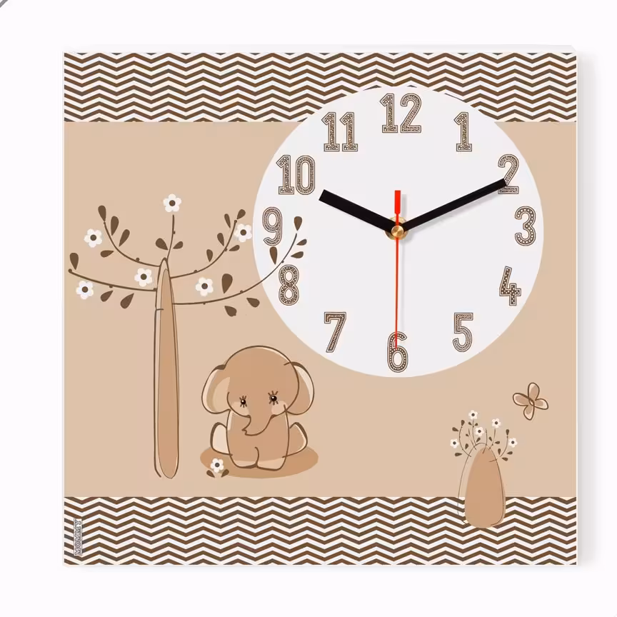 ساعت دیواری کودک طرح فیل کد 9021