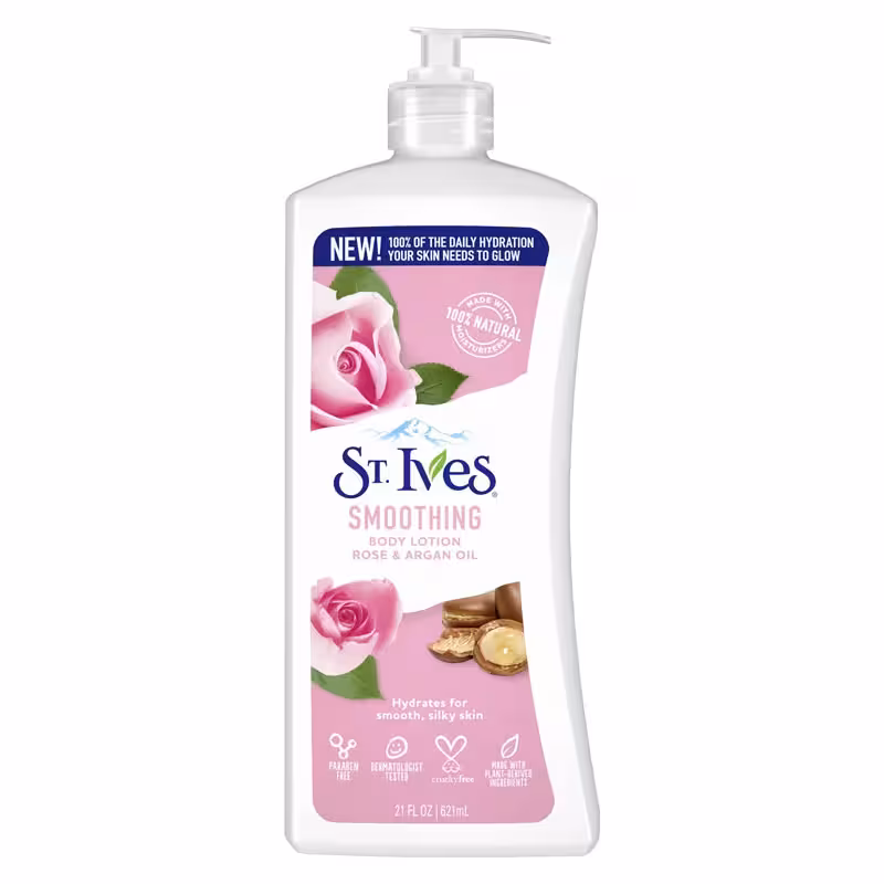 لوسیون بدن سینت ایوز عصاره گل رز و روغن آرگان ST.IVES