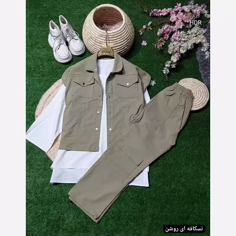 3تیکه کارگو کتان ترک سایز 36 تا46