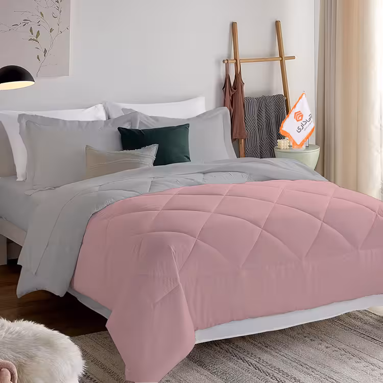 سرویس روتختی دو رنگ چیداری صورتی و نقره ای