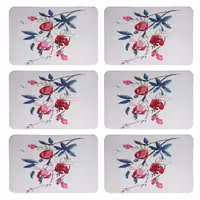 زیربشقابی طرح گل کد 9089 بسته 6 عددی | کالا مکس