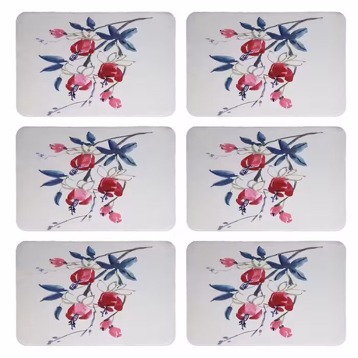 زیربشقابی طرح گل کد 9089 بسته 6 عددی | کالا مکس