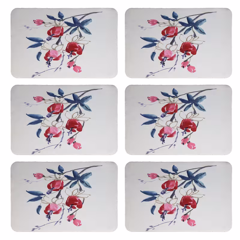 زیربشقابی طرح گل کد 9089 بسته 6 عددی | کالا مکس