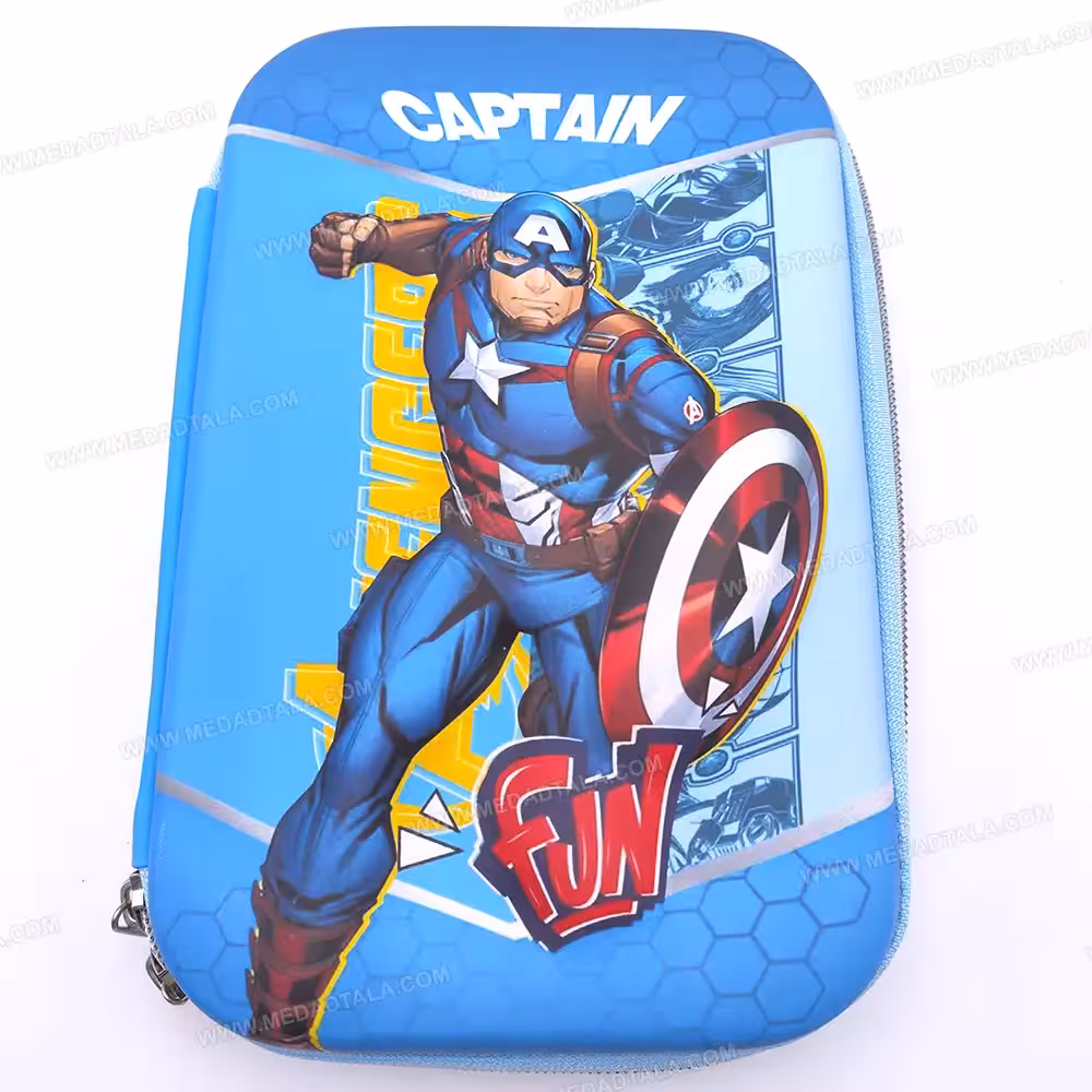 جامدادی تبلتی بزرگ کاپیتان آمریکا رنگ آبی