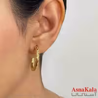 گوشواره دخترانه مینیمال حلقه ای ترند رنگ طلایی کد GSH151694W