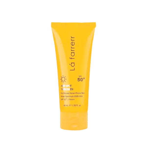 کرم ضد آفتاب و ضد لک فاقد چربی SPF50 لافارر مناسب پوست چرب و مستعد آکنه حجم 40 میلی لیتر - بی رنگ