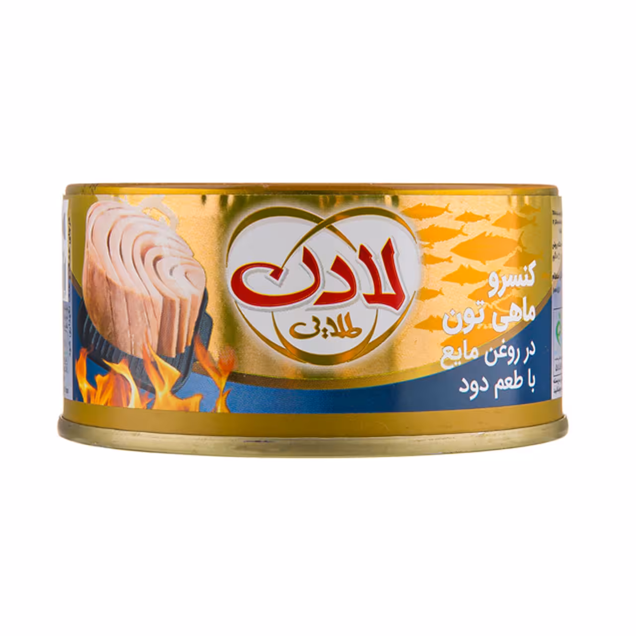 کنسرو ماهی لادن طلایی با طعم دود 180 گرمی