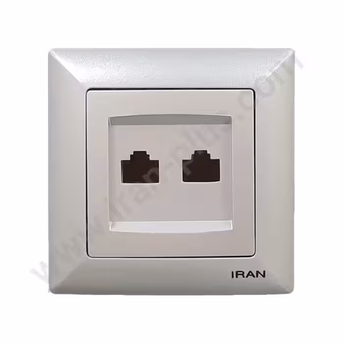 شبکه دوسوکت cat6 cat6 مدل الیزه رنگی نقره ای