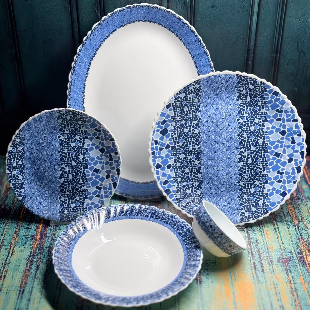 سرویس ارکوپال 6 نفره 25 پارچه دینو مدل لورازیک سرمه ای