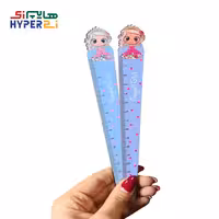 خط کش 15 سانتی چوبی دختر آبی کد 6