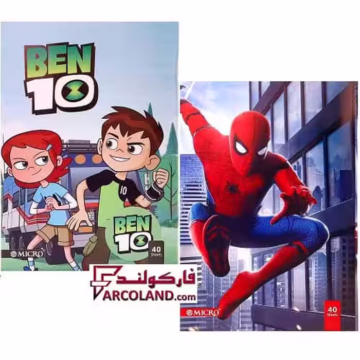 دفتر خط دار مشق ته دوخت 40 برگ مدل پسرانه (طرح متنوع)