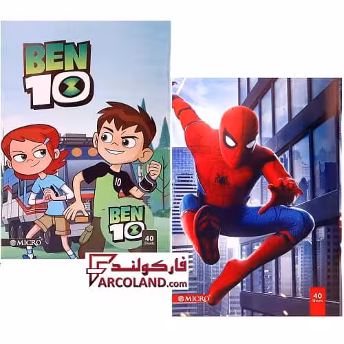 دفتر خط دار مشق ته دوخت 40 برگ مدل پسرانه (طرح متنوع)