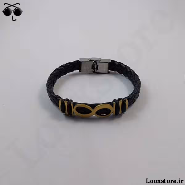 دستبند بینهایت چرمی طلایی