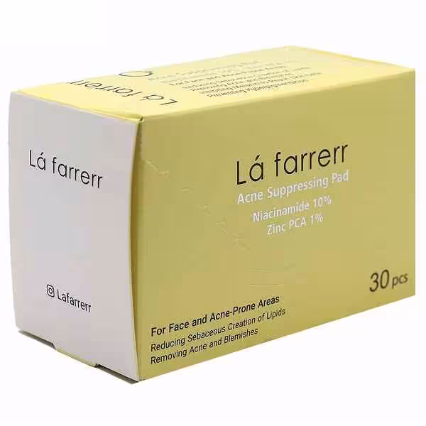 پد ضد آکنه حاوی نیاسین آمید 10% و زینک پی سی آ 1% لافارر Lafarrerr بسته 30 عددی