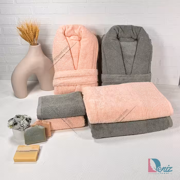 حوله ست دو نفره روکو رنگ صدری و گلبهی