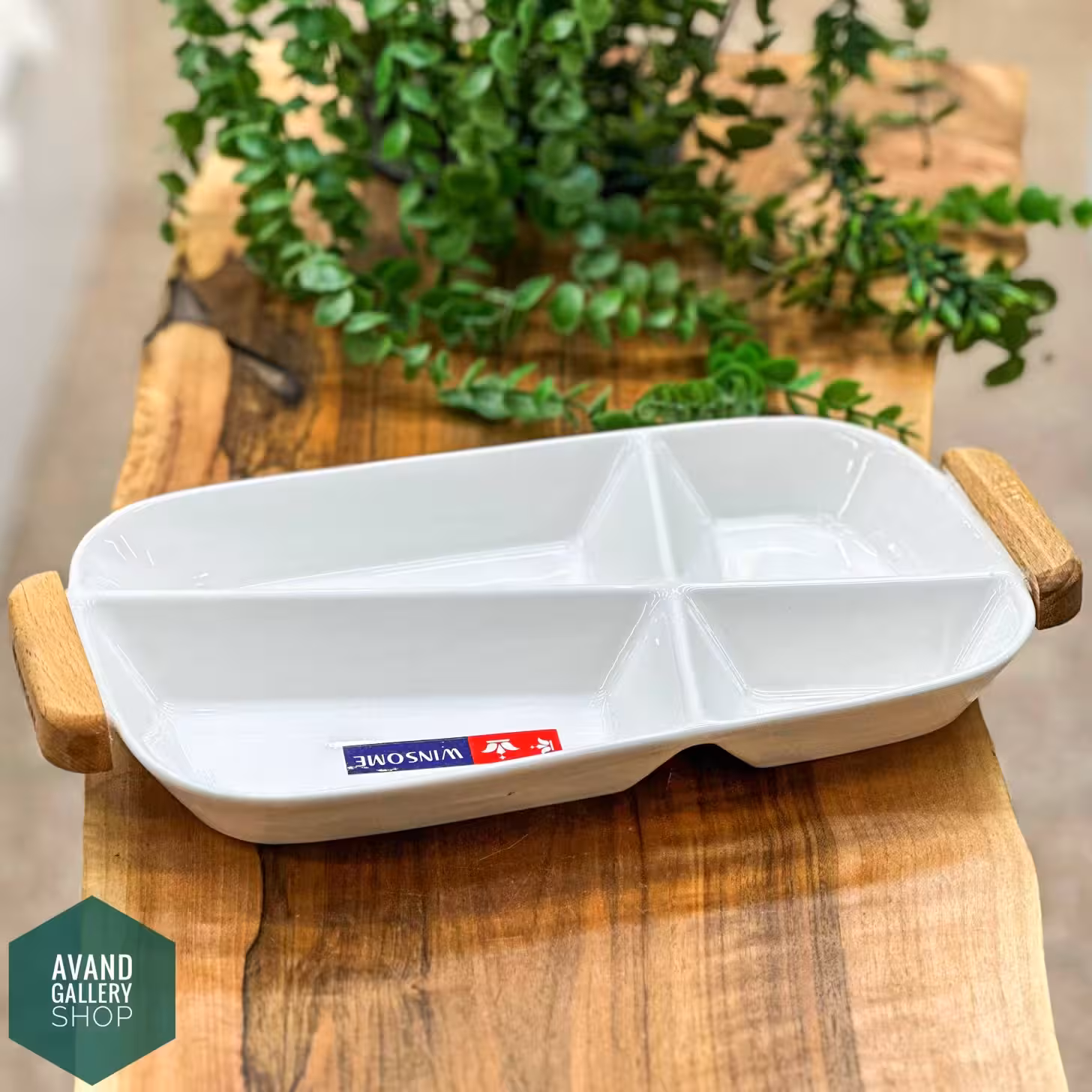 اردوخوری سرامیک و چوب مستطیل 4خانه 36250